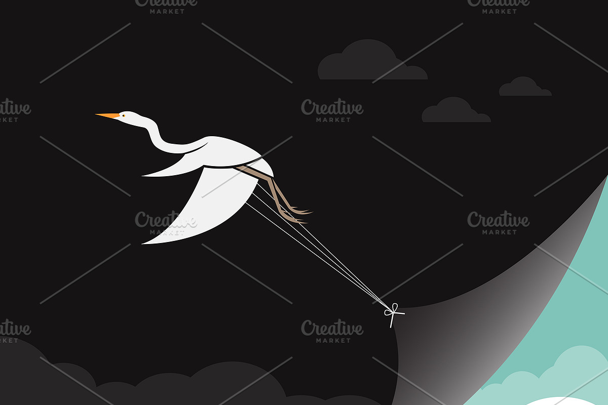 Vector of bird changing reality. in Illustrations - product preview 8