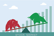 bull and bear stock market trends.