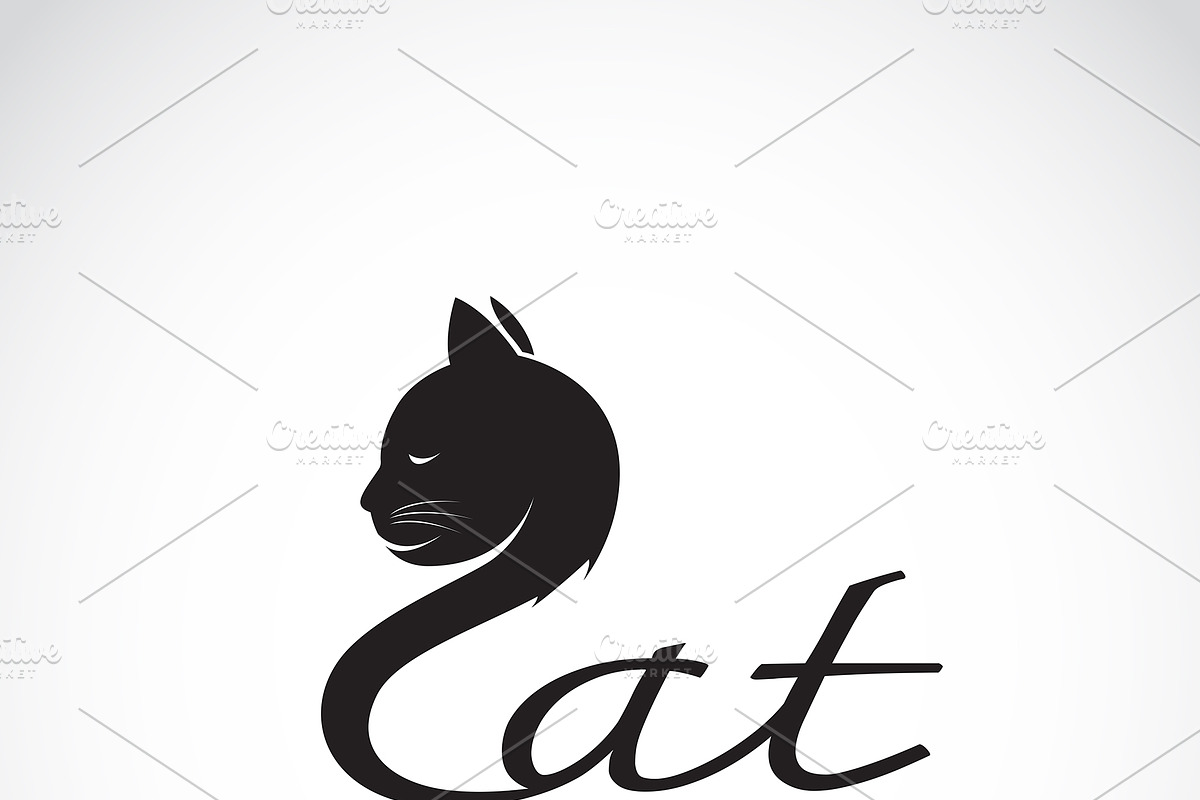 Vector of design cat is text. Animal in Graphics - product preview 8