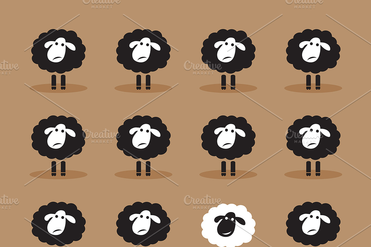 Vector of single white sheep. Animal in Patterns - product preview 8