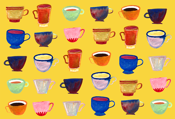 Hand Painted Elements: Coffee Mugs in Illustrations - product preview 5