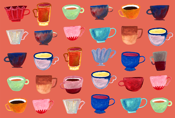Hand Painted Elements: Coffee Mugs in Illustrations - product preview 6