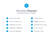 Monthly planner PowerPoint Template
