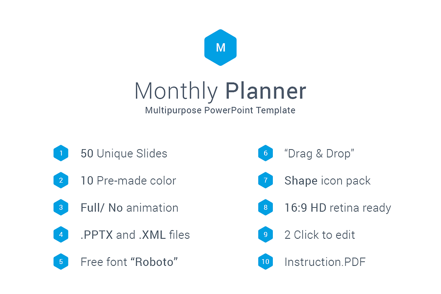 Monthly planner PowerPoint Template in PowerPoint Templates - product preview 8