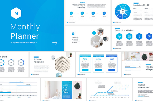 Monthly planner PowerPoint Template in PowerPoint Templates - product preview 5