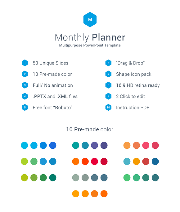 Monthly planner Keynote Template in Keynote Templates - product preview 1