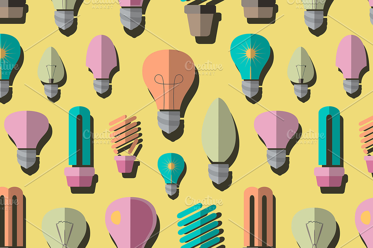 Bulb logo icons set pattern in Patterns - product preview 8