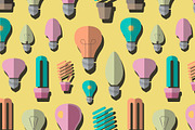 Bulb logo icons set pattern