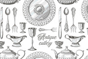 antique silver cutlery set pattern