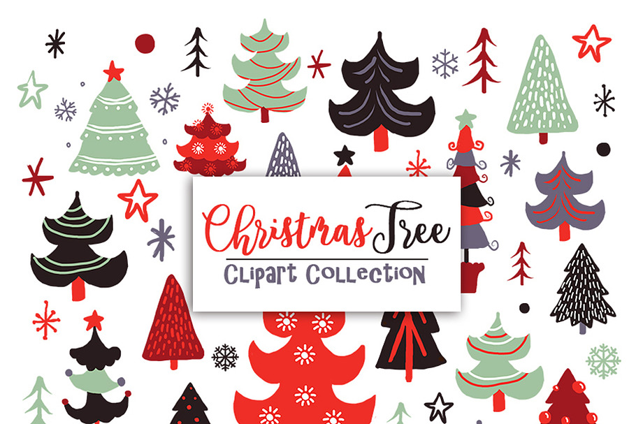 Christmas Trees Clip art in Illustrations - product preview 8