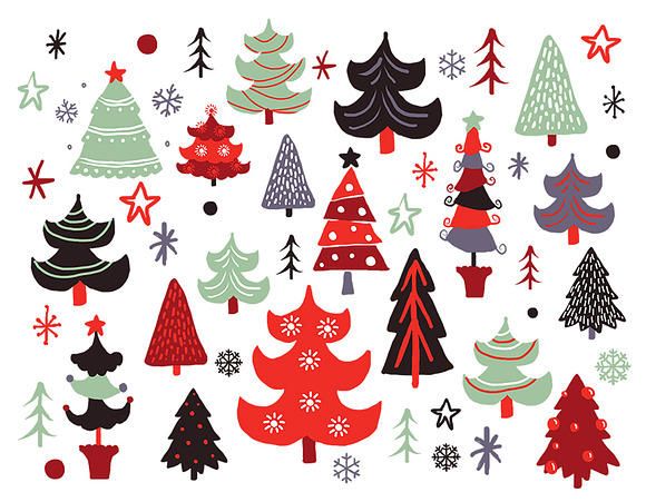 Christmas Trees Clip art in Illustrations - product preview 1
