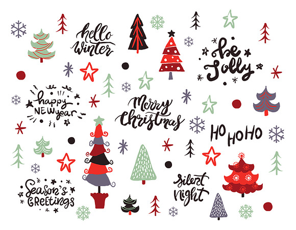 Christmas Trees Clip art in Illustrations - product preview 2