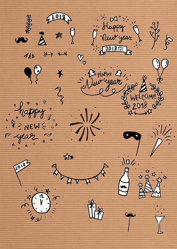 Happy New Year Clip Art in Illustrations - product preview 2