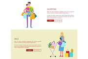 People with Shopping Bags Vector Illustration