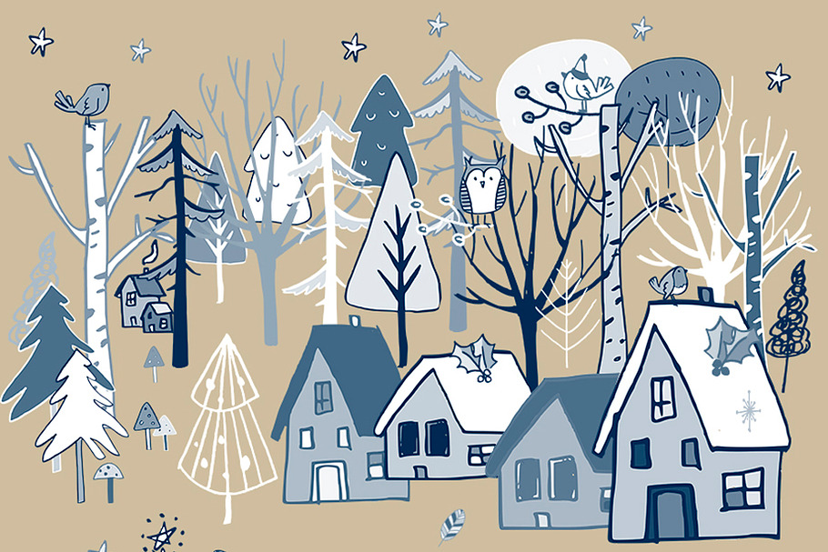 Christmas Set Wood Clipart - 103 PNG in Illustrations - product preview 8