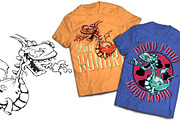 Dino T-shirts And Poster Labels