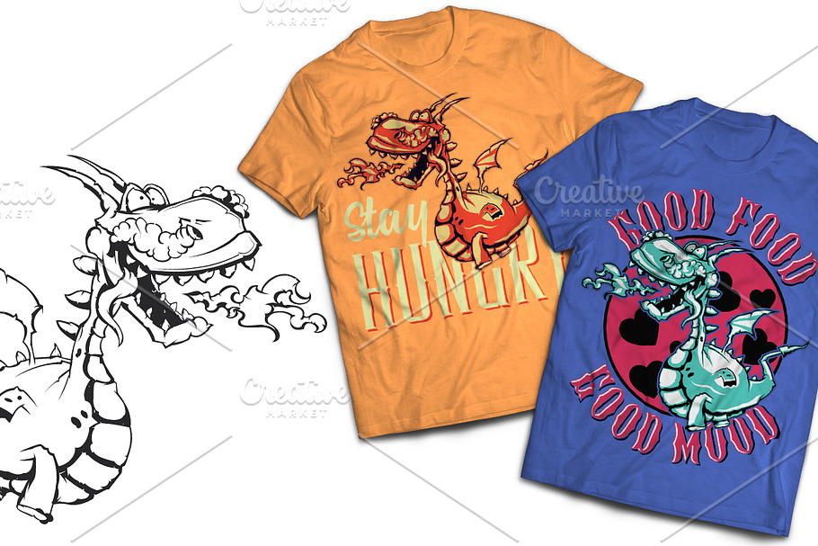 Dino T-shirts And Poster Labels in Illustrations - product preview 8