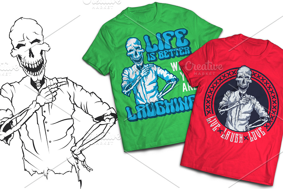 Laugh T-shirts And Poster Labels in Illustrations - product preview 8