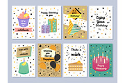 Happy Birthday Card Celebration Vector Illustration