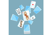 Deck of cards messed up on vector illustration