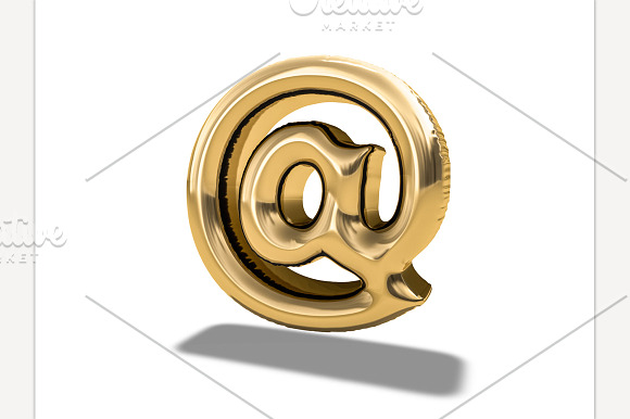 Gold Balloon "at" symbol. in Graphics - product preview 2