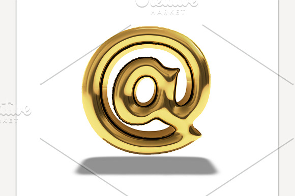 Gold Balloon "at" symbol. in Graphics - product preview 3