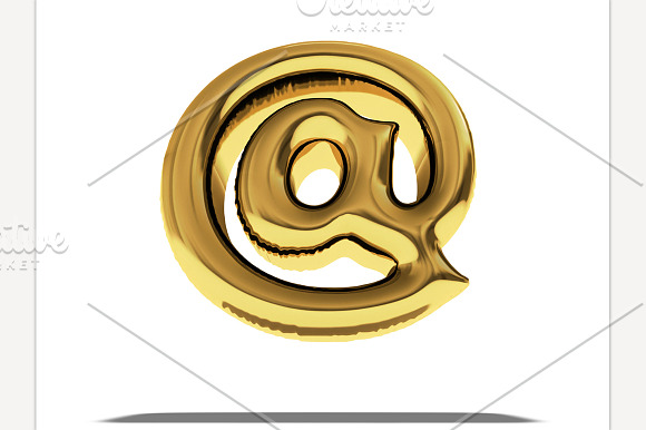Gold Balloon "at" symbol. in Graphics - product preview 4
