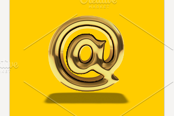 Gold Balloon "at" symbol. in Graphics - product preview 11