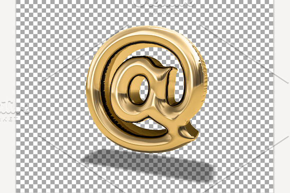 Gold Balloon "at" symbol. in Graphics - product preview 17