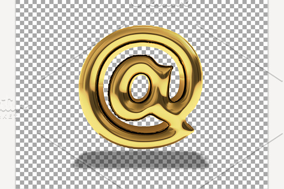 Gold Balloon "at" symbol. in Graphics - product preview 18