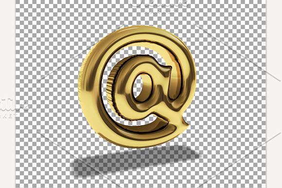 Gold Balloon "at" symbol. in Graphics - product preview 19