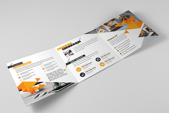 Square Tri-Fold Brochure in Brochure Templates - product preview 4
