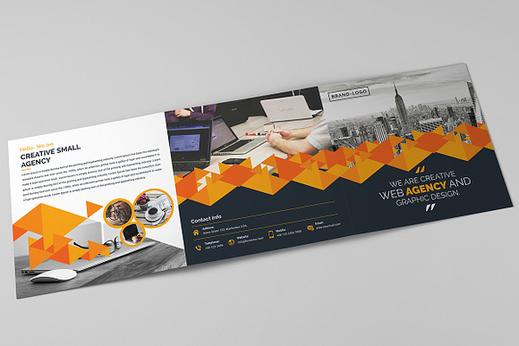 Square Tri-Fold Brochure in Brochure Templates - product preview 5