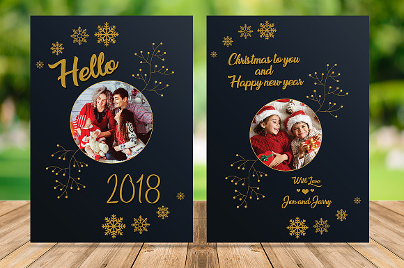 Hello 2018 / New Year Card in Card Templates - product preview 1