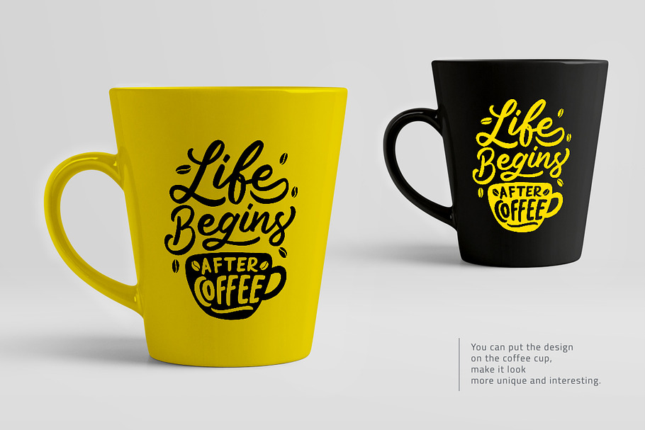Set of Hand Lettering Coffee Quotes in Illustrations - product preview 8