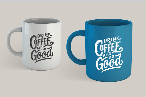 Set of Hand Lettering Coffee Quotes in Illustrations - product preview 3