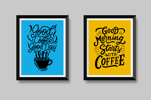 Set of Hand Lettering Coffee Quotes in Illustrations - product preview 4