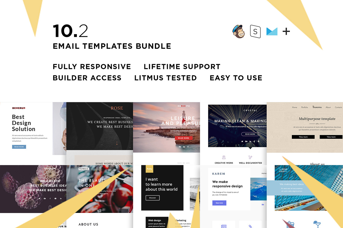 10 Email  templates bundle II in Mailchimp Templates - product preview 8