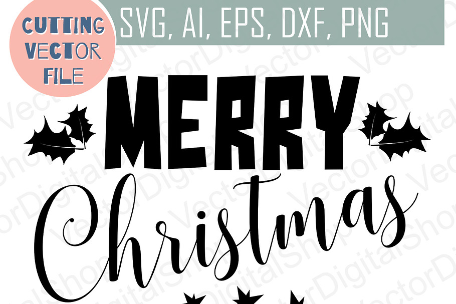 Merry Christmas SVG, Christmas vecto