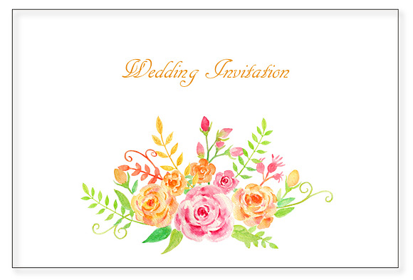 Wedding Pink Yellow Rose collection in Illustrations - product preview 1