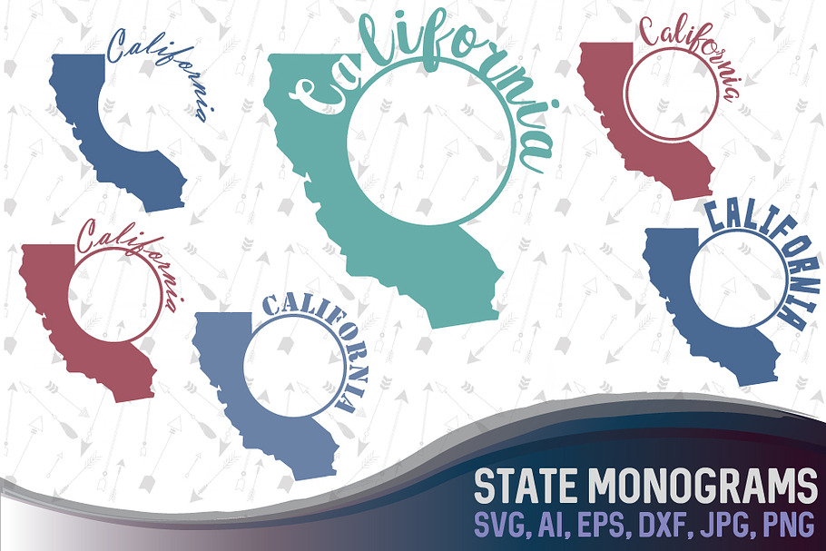 California state svg monograms