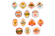Fast food meals vector fastfood icons