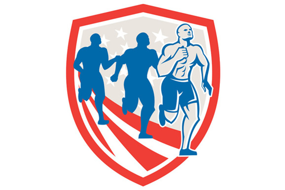 American Strongman Runners USA Flag in Illustrations - product preview 8
