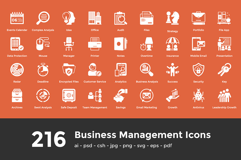 216 Business Management Icons