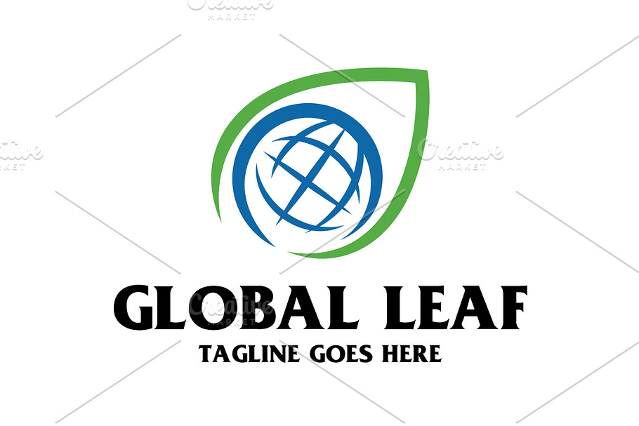 Global Leaf Logo in Logo Templates - product preview 8