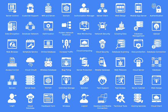 144 Web Hosting Icons in Server Icons - product preview 1