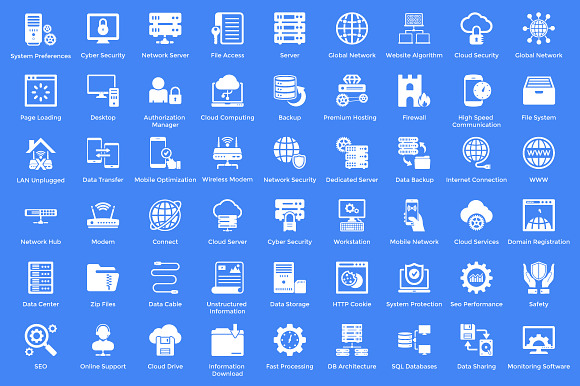 144 Web Hosting Icons in Server Icons - product preview 2