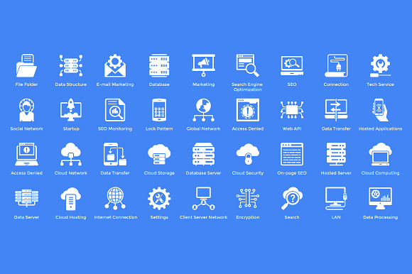 144 Web Hosting Icons in Server Icons - product preview 3