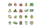 Money Finance Line Icon Set