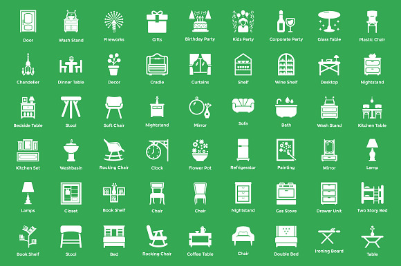 225 Interior and Decoration Icons in Icons - product preview 2